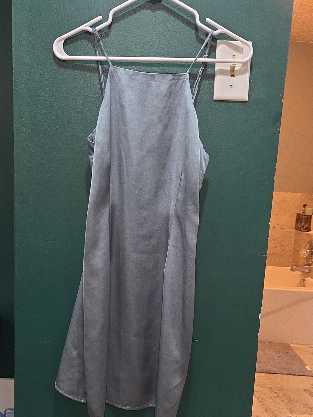 Abercrombie & Fitch Dusty Blue Midi Slip Dress